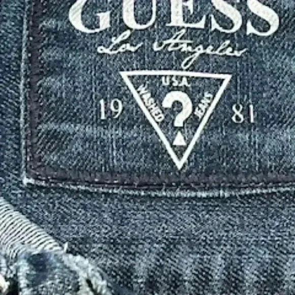 Guess Girls Denim Jean Cropped Embellished Jacket Size 7 - Picture 5 of 12